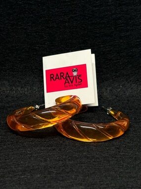 Rara Avis by Iris Apfel - Amber Hoop Earrings